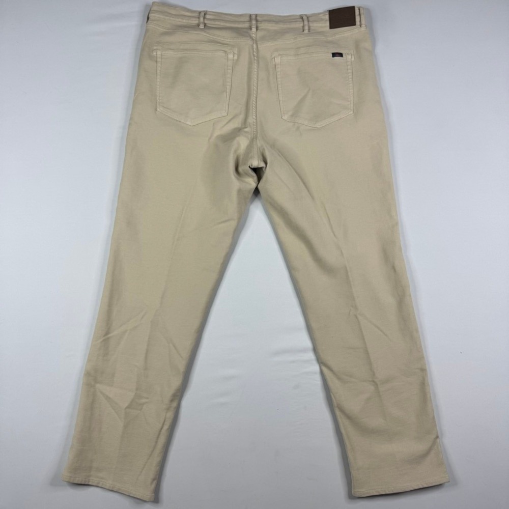 Faherty 5-Pocket Pants Mens 40x31 Khaki Tan Straight Leg Stretch Twill - Picture 3 of 11